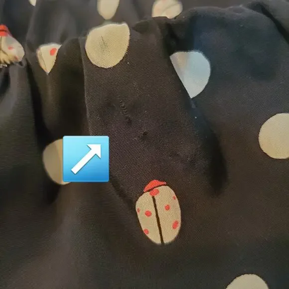 Audrey Strapless Ladybug Dress Black High Low Faux Wrap Cute Women's Size Small - Picture 6 of 7